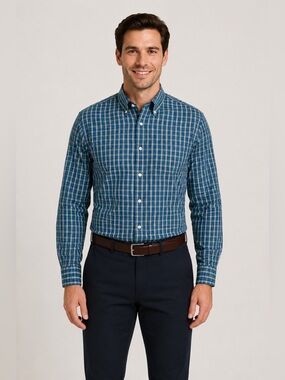 Brooks Brothers Button Down Shirt Non Iron Mens            Size 17 1/2  …